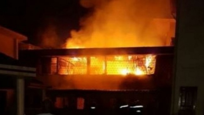 Fire destroys large parts of a French primary school in Douala