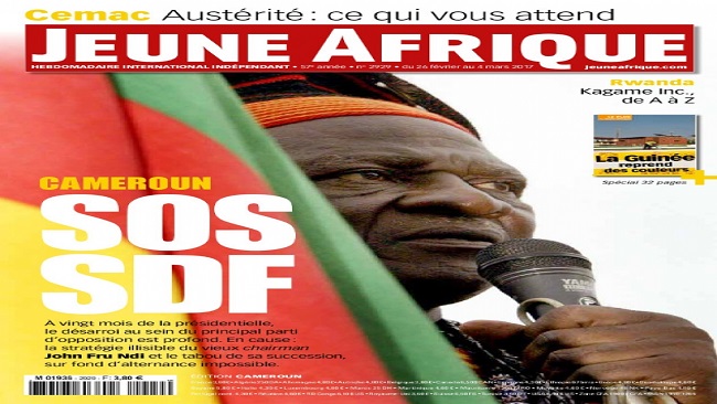 Jeune Afrique dedicates full page on the decline of the SDF