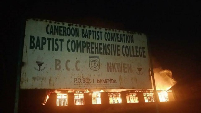 Battle for Southern Cameroons: Baptist Comprehensive College Nkwen set ablaze
