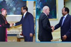 Biya sends off Apostolic Nuncio, Russian Ambassador
