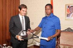Federer Tennis great Roger Federer meets Zambian president during working tour