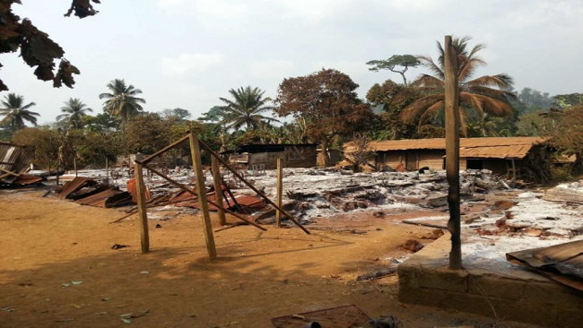 Homes, villages burned as Francophone soldiers targets Southern Cameroons Fighters