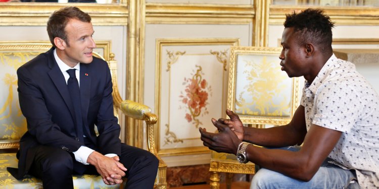 Macron and Malian spiderman France’s ‘Spiderman’ joins fire brigade as citizenship awaits