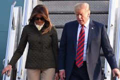 Trump greeted by protests as he arrives in Scotland