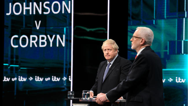 British PM and Labour leader clash over Brexit in first UK election debate
