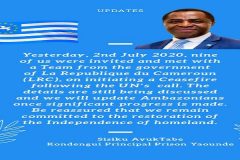 The talking has started Southern Cameroons Crisis: The Talking has begun, but….