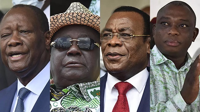 Who are the four candidates standing in Ivory Coast’s presidential election?