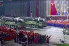 North Korea displays new intercontinental ballistic missile at military parade