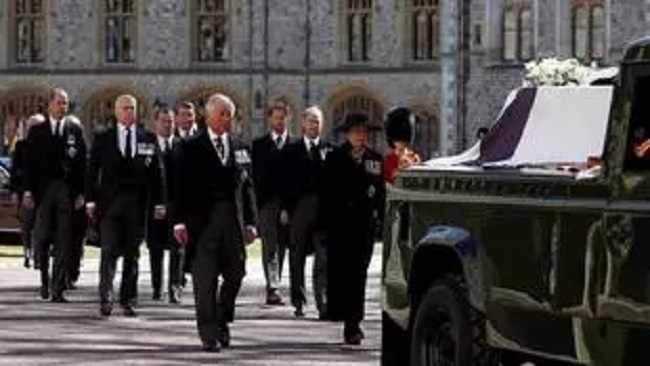 British royal family bids farewell to Prince Philip at funeral limited by Covid-19