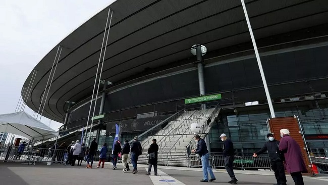Stade de France turned into giant ‘vaccinodrome’ for Covid jabs