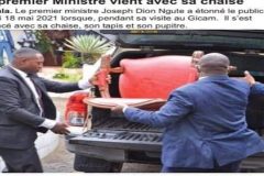 Dion Ngute-Laurent Esso Palaver: PM travels to Douala with his own seat, carpet, food and drinking water