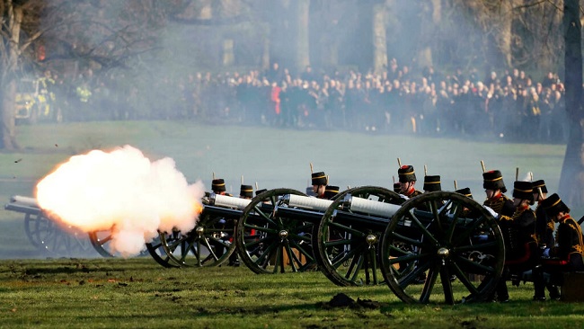 Gun salutes fired to mark Queen Elizabeth II’s 70-year reign