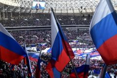 Moscow marks Crimea annexation with patriotic rally