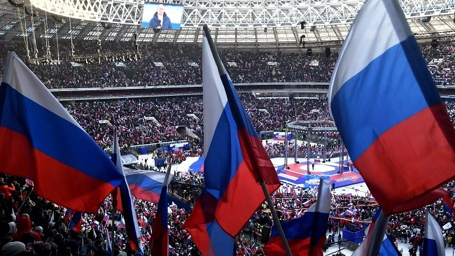 Moscow marks Crimea annexation with patriotic rally