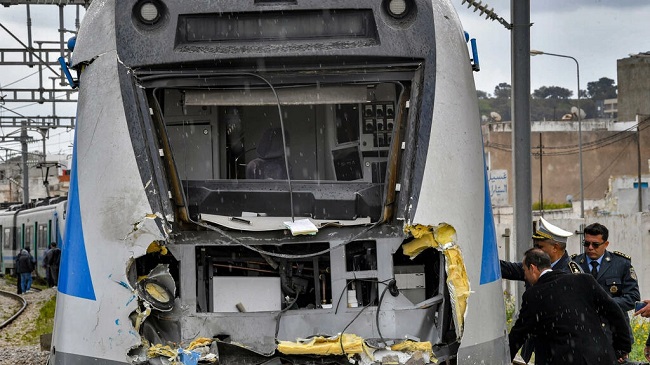 Two trains collide in Tunisia, 95 people injured