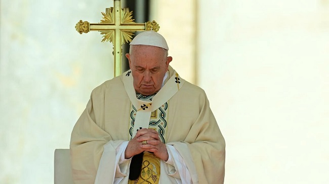 Pope cries as he discusses Ukrainians’ plight during traditional prayer