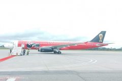 Plane carrying FIFA World Cup FIFA World Cup trophy in Yaoundé