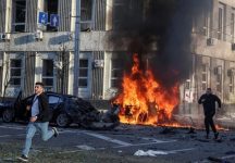 Russian attacks across Ukraine kill several, set fire to Kyiv monastery