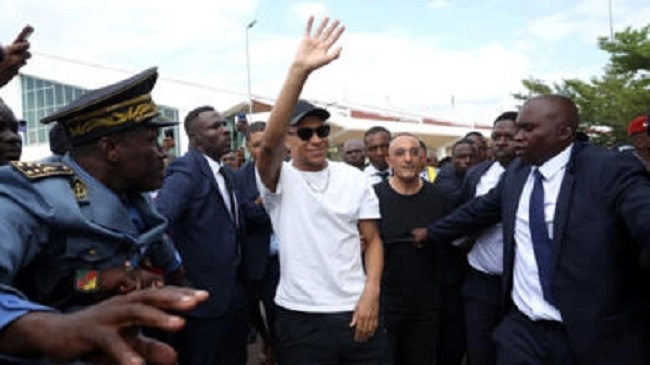 French football star Mbappé visits father’s native Cameroon