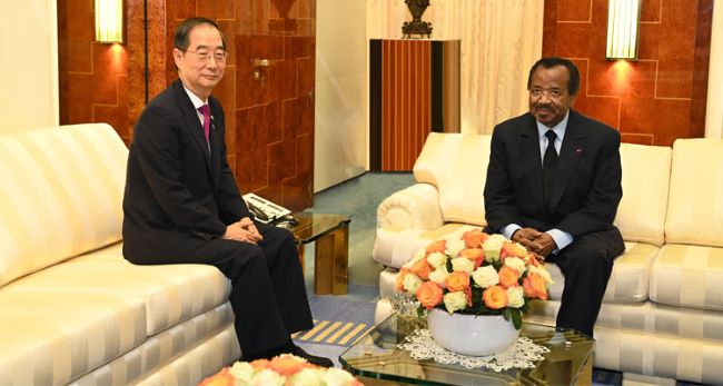 South Korean Prime Minister visits Cameroon, hold talks with Biya