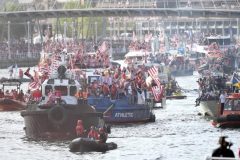 Bilbao Football: Bilbao rejoices as Athletic parade Copa del Rey trophy on boat