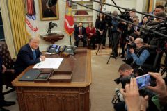 Trump in the Oval Office Canada, Mexico impose retaliatory tariffs on US; China vows countermeasures