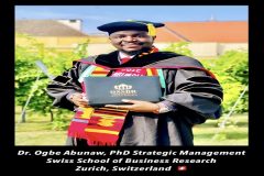 Cameroonian bags PhD in Swiss School of Business Research in Zurich
