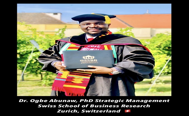 Cameroonian bags PhD in Swiss School of Business Research in Zurich