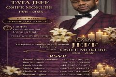 Poster for Late Tata Jeff Cameroonians in Leicester: funeral contributions must never become a marketplace for corruption