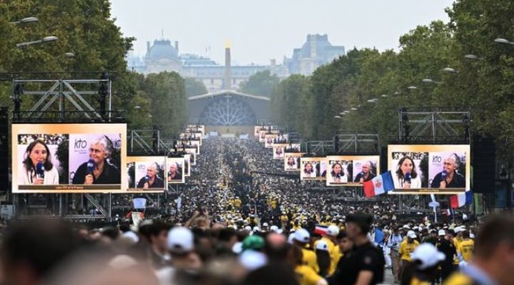 Pope Leo XIV’s open-air Mass in Paris draws many more than expected